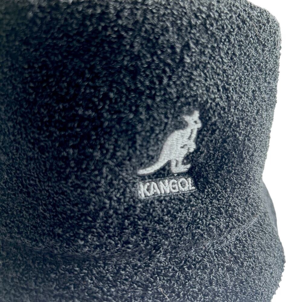 Kangol Bermuda Terry Bucket Hat NWT L Black Y2K Revival Streetwear Festival - Picture 2 of 6